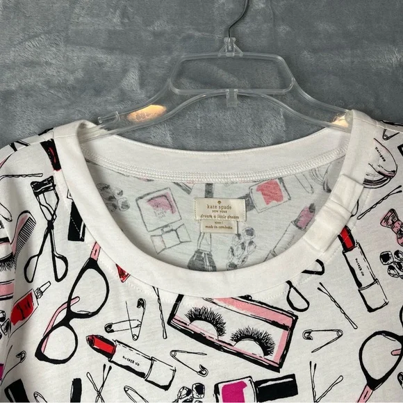 NWT Kate Spade Dream A Little Dream Nightshirt Sz Large Multicolor Lipstick - Picture 5 of 14
